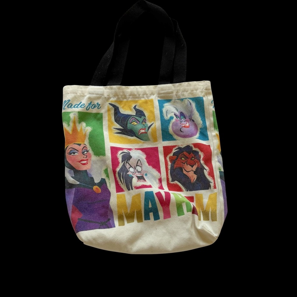 Disney Villains Made for Mayhem Canvas Tote Bag Maleficent‎ Ursula Cruella Scar